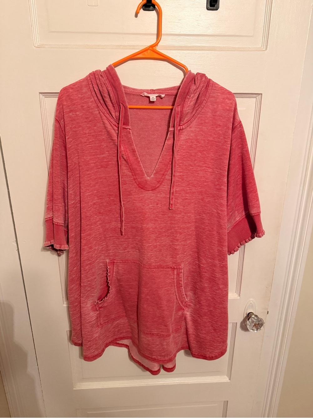 Jane and Delancey Rose V‑Neck Short‑Sleeve Hooded Pullover